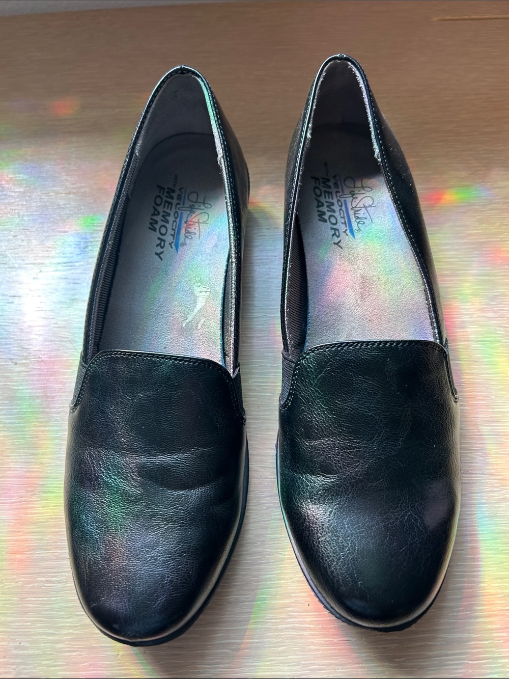Life Stride Black Women's Slip-On Loafers with Subtle Shine